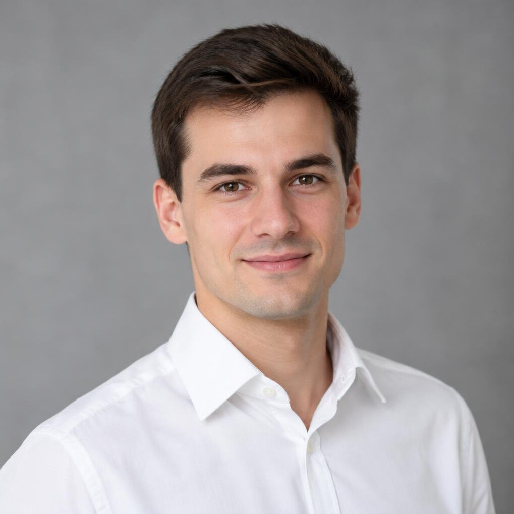 Clean-shaven young man in shirt portrait