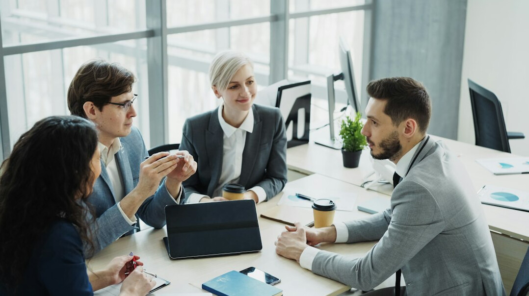 business professionals in discussion