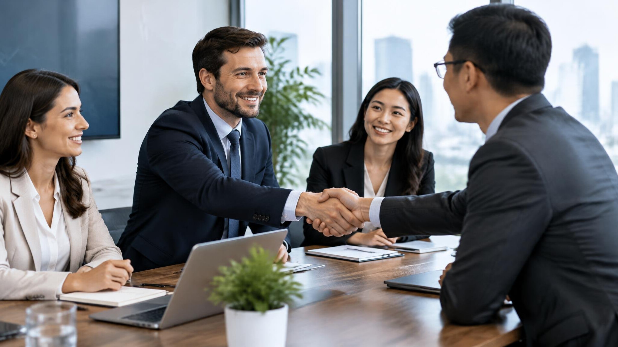 business people shaking hands