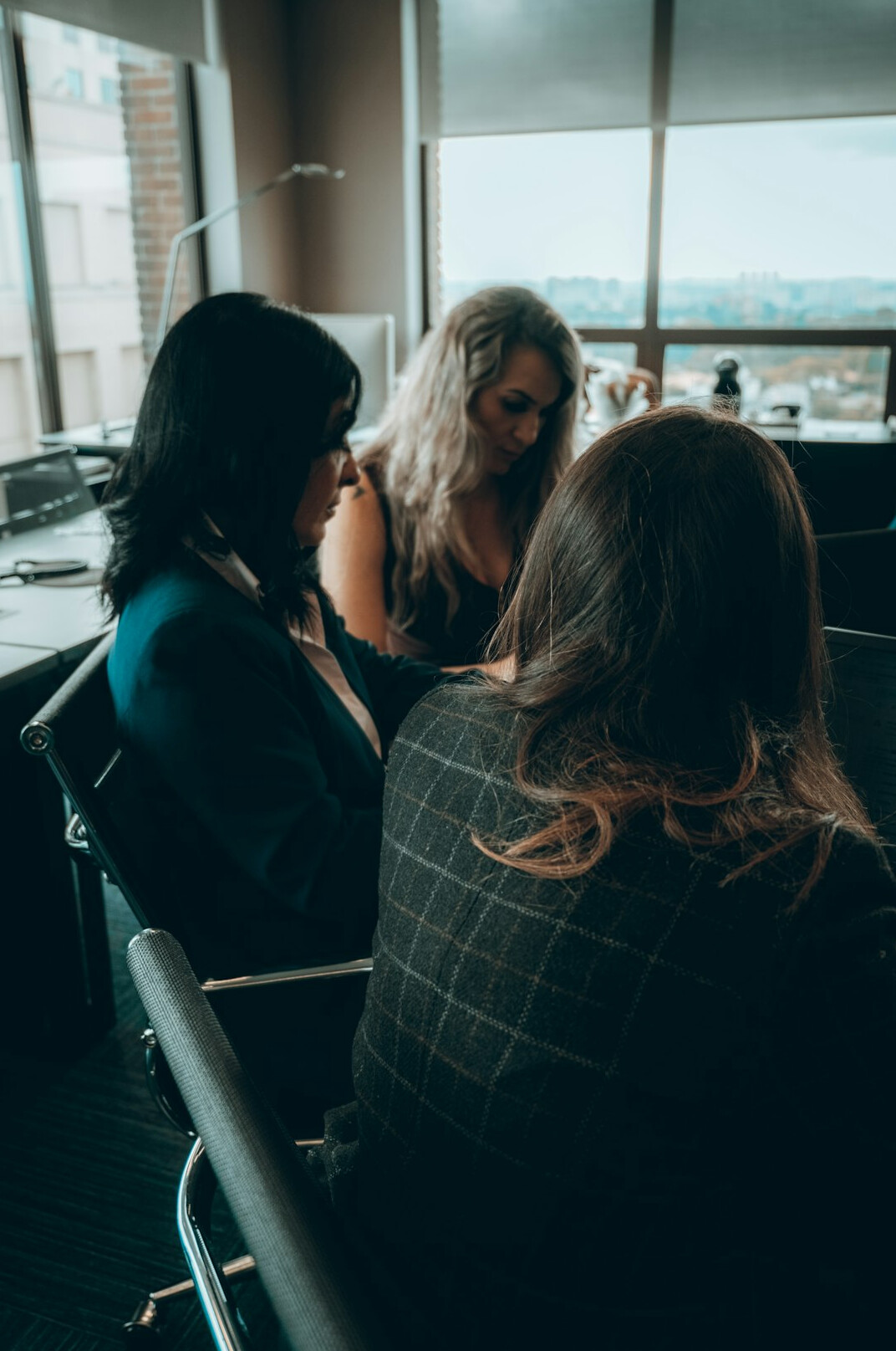 person listening in meeting