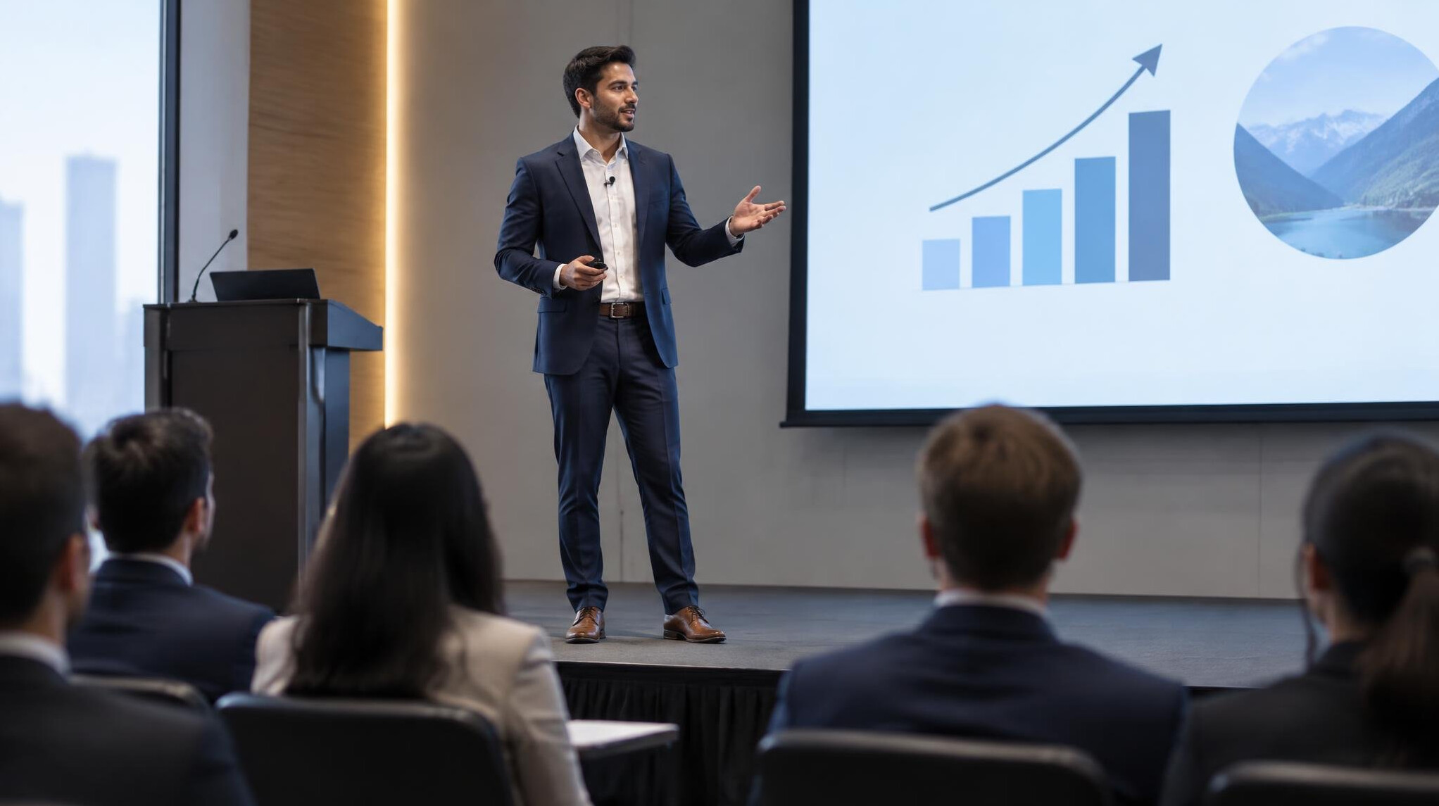 business presentation on stage