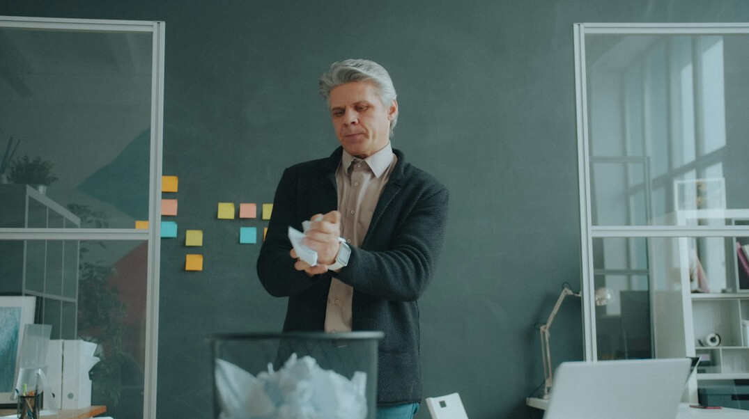confident businessman presenting